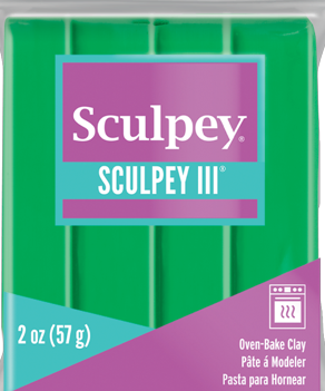 Sculpey III Polymer Clay Emerald 2 oz bar S302 323