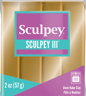 Sculpey III Polymer Clay Jewelry Gold 2 oz bar. S302 1132