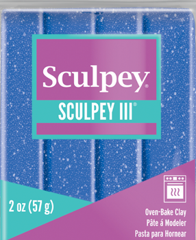 Sculpey III Polymer Clay Blue Glitter 2 oz bar S302 549