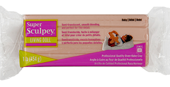 Super Sculpey Living Doll Clay, 1 lb Baby ZSLD-4 –