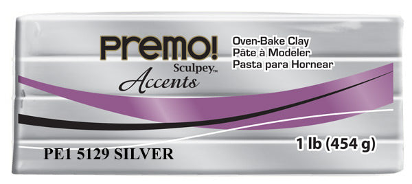 Premo Sculpey® Accents, Silver, 1 Pound Bar, PE1 5129 - SculpeyProducts.com