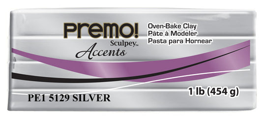 Premo Sculpey® Accents, Silver, 1 Pound Bar, PE1 5129 - SculpeyProducts.com