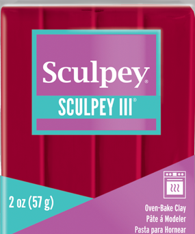 Sculpey III Polymer Clay, Red, 2 oz bar,  S302 083