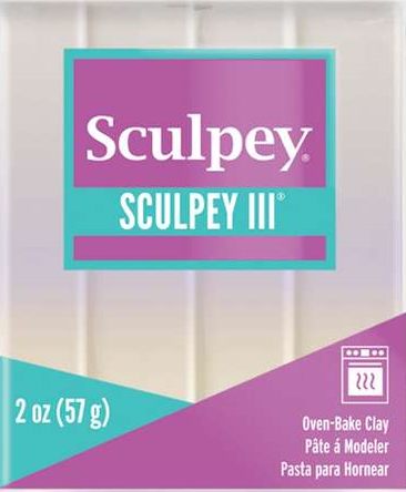 Sculpey III Polymer Clay, Pearl, 2 oz bar.  S302 1101