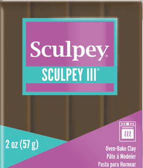 Sculpey III Polymer Clay Suede Brown 2 oz bar S302 1109