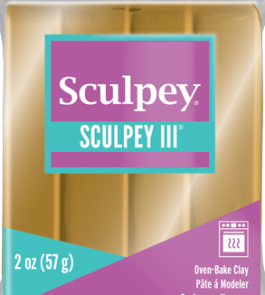 Sculpey III Polymer Clay Jewelry Gold 2 oz bar S302 1132