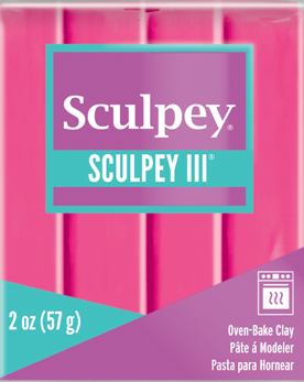 Sculpey III Polymer Clay, Candy Pink, 2 oz bar. S302  1142