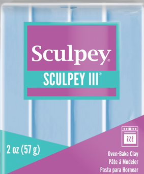 Sculpey III Polymer Clay, Sky Blue, 2 oz bar.   S302 1144