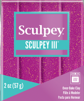 Sculpey III Polymer Clay Violet Glitter 2 oz  S302 562