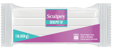 Sculpey III, White, 1 pound bar S31 001 - SculpeyProducts.com