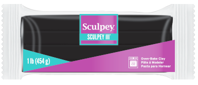 Sculpey III, Black, 1 pound bar S31 042 - SculpeyProducts.com
